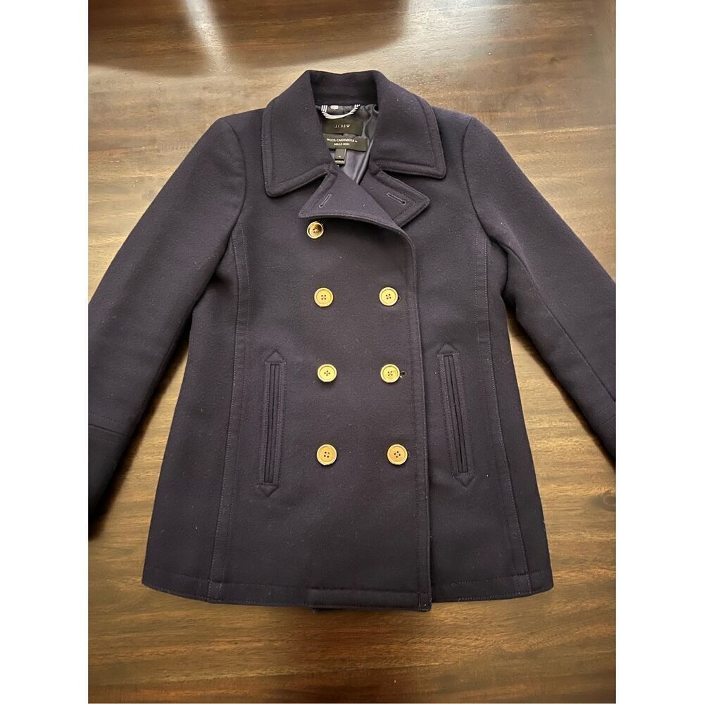 J.Crew navy coat cashmere by Nello Gori